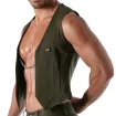 Gilet à chaine - Khaki de cote avec le logo Tof Paris