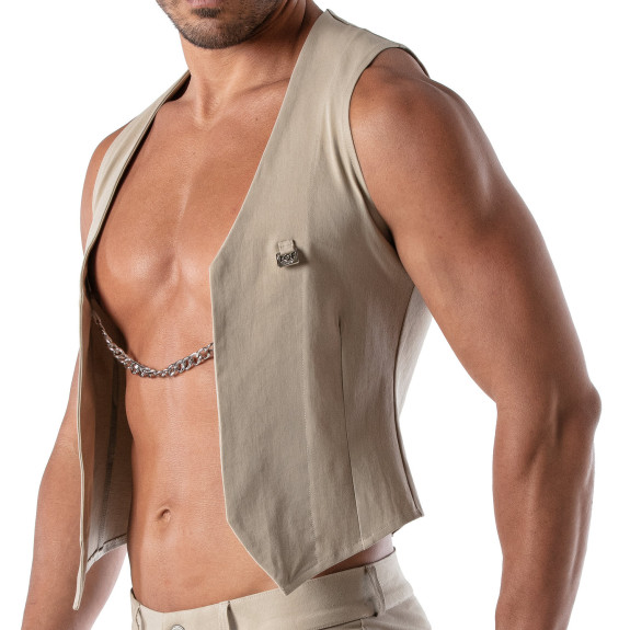 Gilet à chaine - Beige