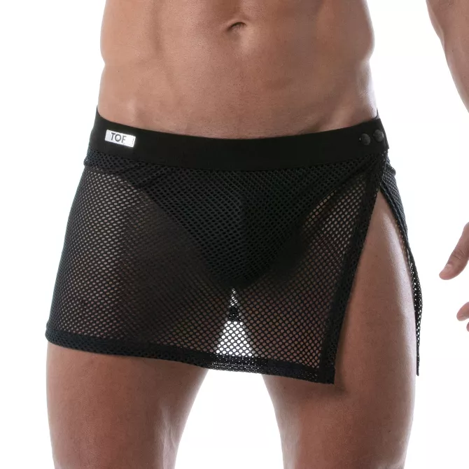 jupe pour hommes en resille noir