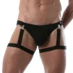 leg harness black with black brief