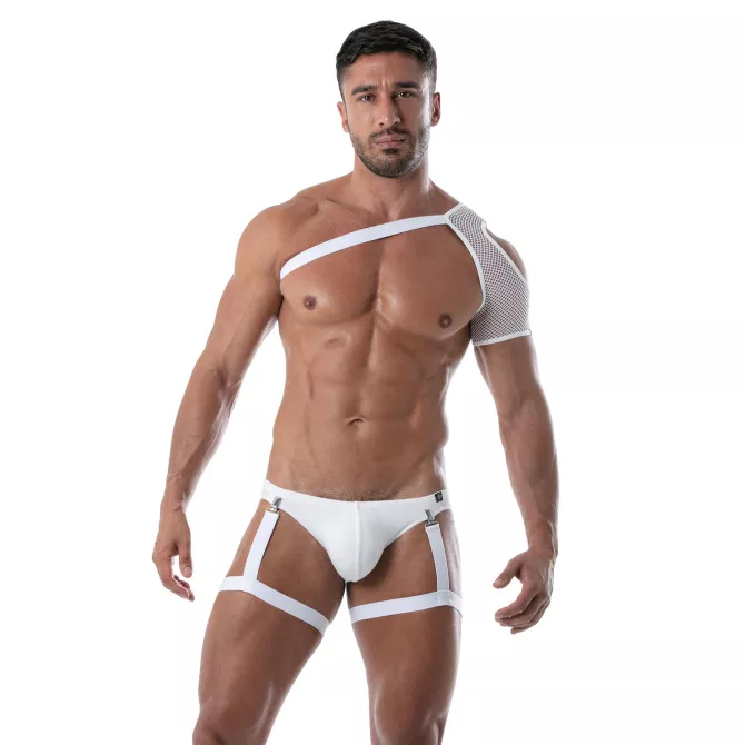 Circuit Mesh Shoulder Harness - White|Tof Paris