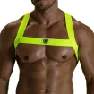 Harnais Elastique Fetish - Jaune Fluo - Pour Homme - Face