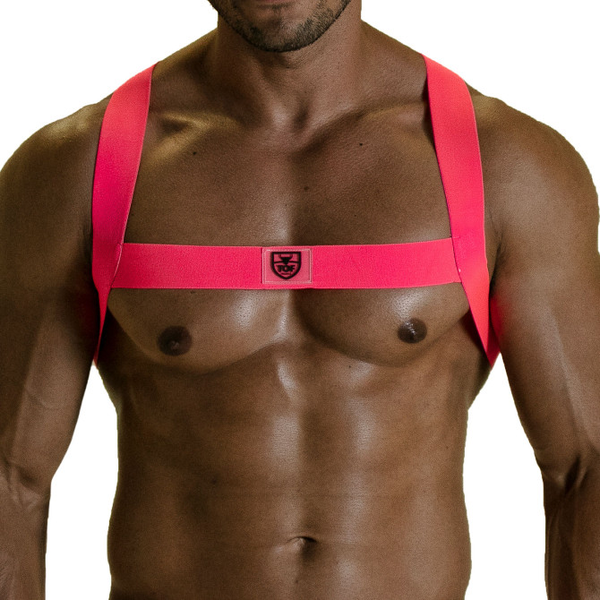 Harnais Elastique Fetish - Rose Fluo