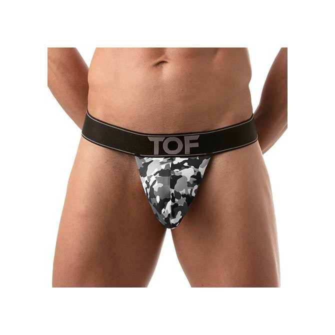 Iconic Stringless Thong- Camo Grey