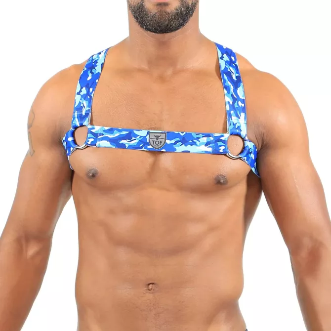 Harnais Elastic Bleu Camouflage - TOF-PARIS.com