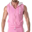 Zipped Sleeveless Hoodie Pink