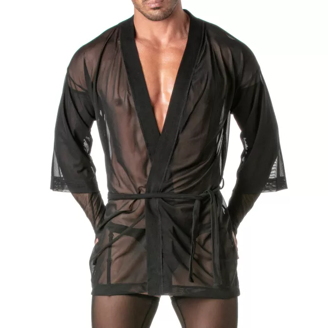 Haut Sexy Homme - Kimono Transparent En Résille | TOF Paris