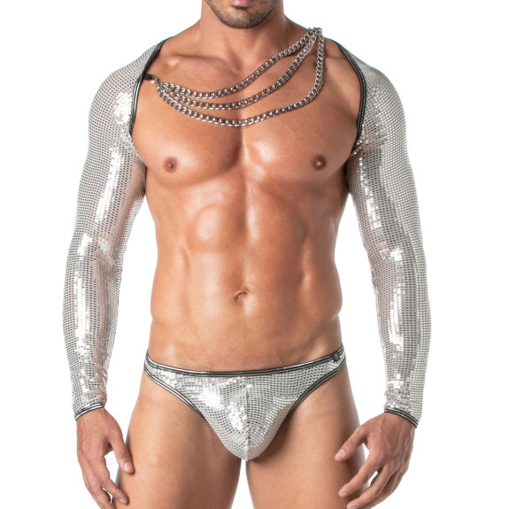 Chaînes à paillettes argent pour hommes
