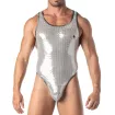 Glitter Body Thong Silver for men