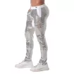 Pantalons à paillettes argent pour hommes