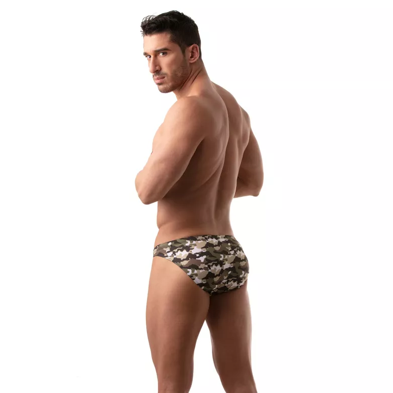 Iconic Swim Bikini Brief Camo Grey