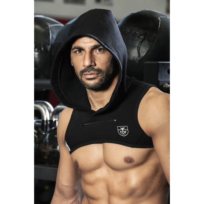 Harnais Sexy A Capuche Noir pour Hommes - Tof Paris
