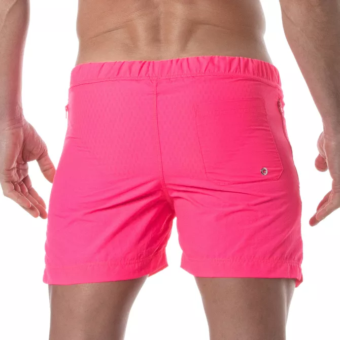 Neon Long Shorts Pink from the back