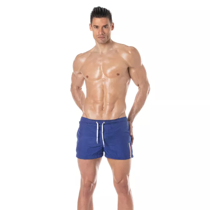 Mid Thigh Swim Shorts Royal Blue with tof logo