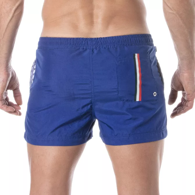 Mid Thigh Swim Shorts Royal Blue from the back
