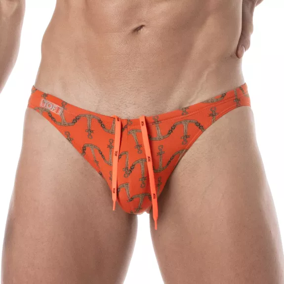 Print Swim Mini Briefs Orange