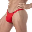 Plain swim Thongs Red from sideway