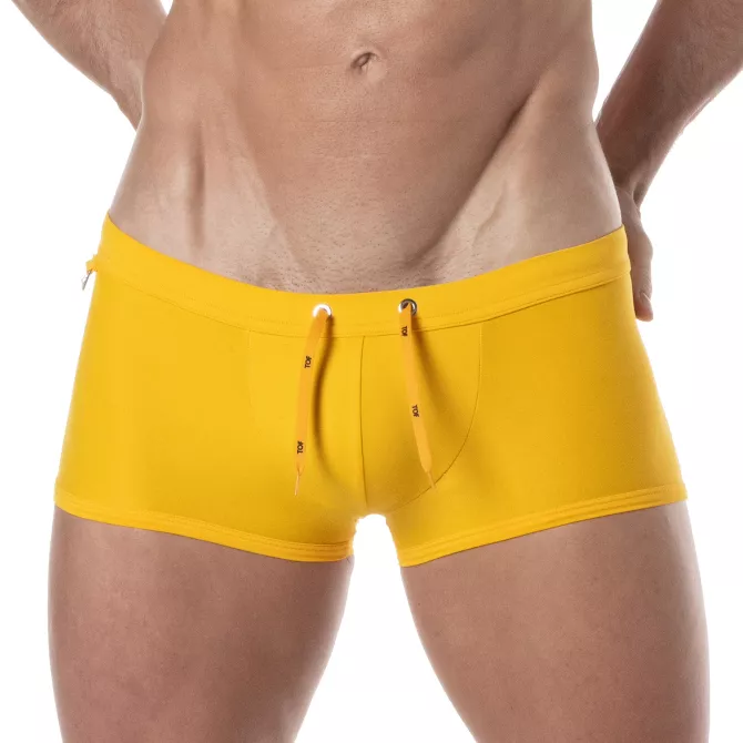 Mini Boxer De Bain Uni Jaune