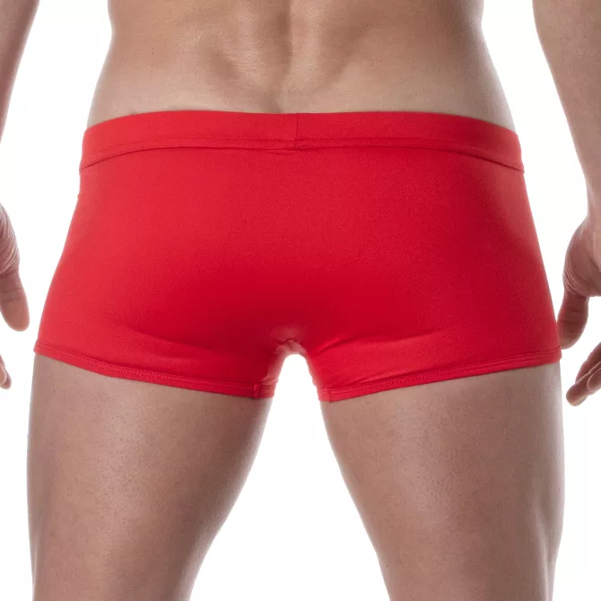 Plain swim Mini Trunks Red  from back