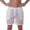 See Through Mens Long Shorts White