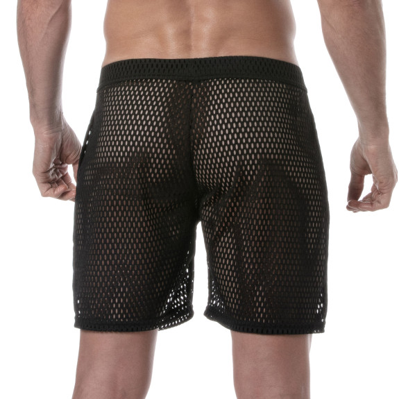 Short Long Transparent Pour Hommes noir de dos