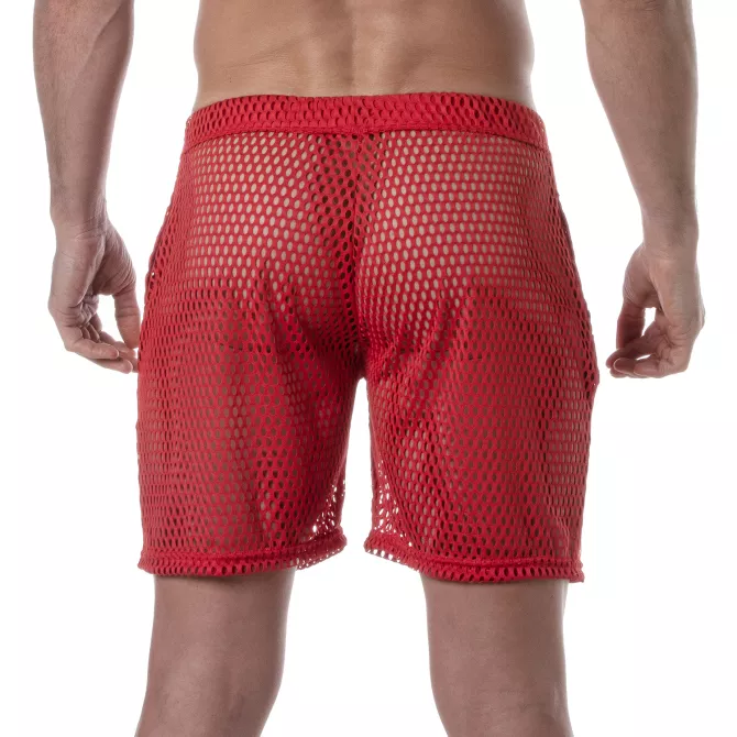 Short Long Transparent rouge de dos