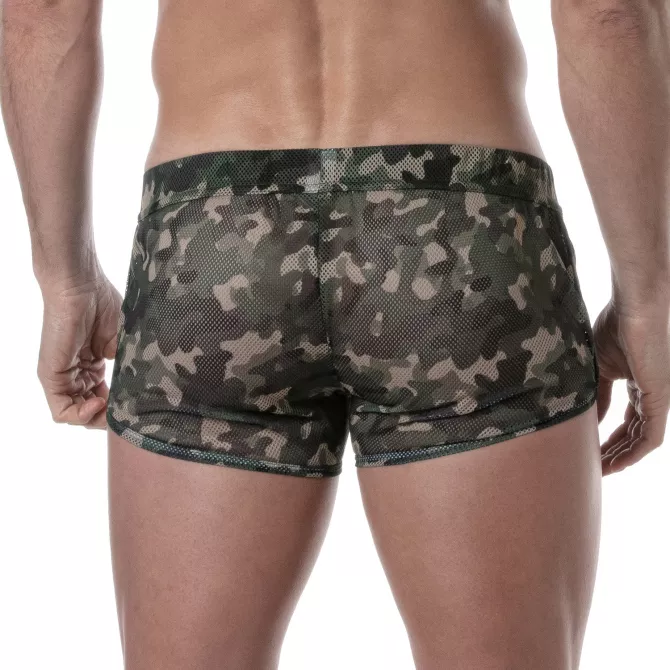 Mini-short Transparent pour Hommes Camo Kaki - Sportswear - Tof Paris