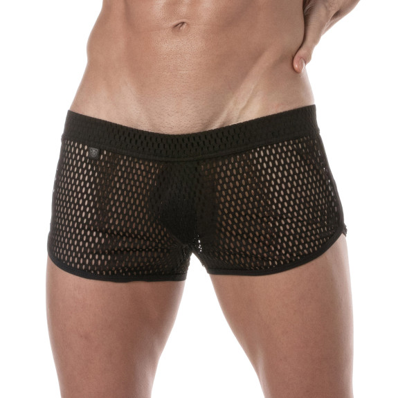 See Through For Mens Mini Shorts Black