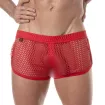 Mini Shorts Pour Homme Transparent Rouge