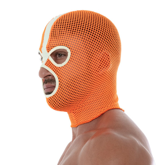 Cagoule en Résille Néon Orange Pour Homme