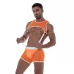 Harnais En Résille Néon Orange Avec Son Short Assorti