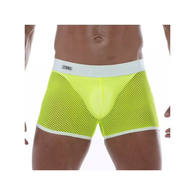 Short En Résille Néon Jaune Pour Homme - Sexywear - Tof Paris