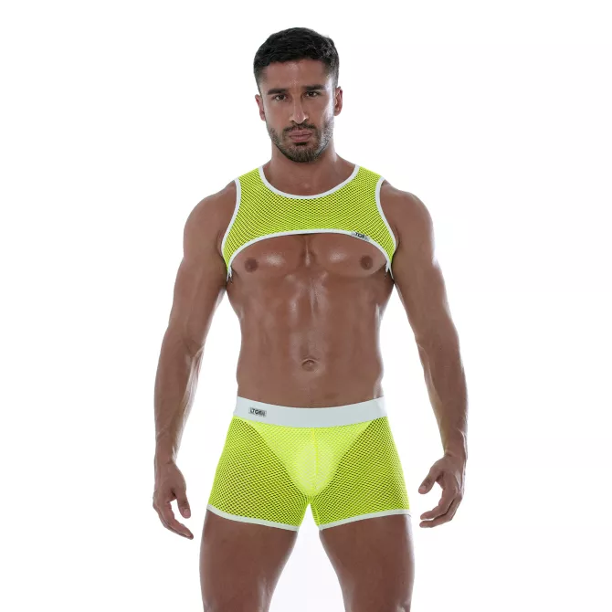 Short En Résille Néon Jaune Pour Homme - Sexywear - Tof Paris
