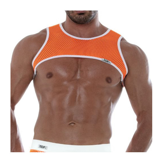 Harnais en Résille Néon Orange Pour Homme