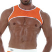 Neon Mesh Harness Orange Front For Men