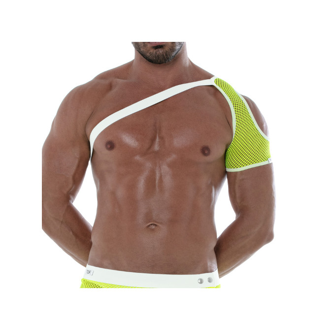 Neon Mesh Shoulder Harness Yellow For Men - Sexywear - Tof Paris
