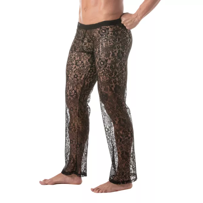 Pantalon Kimono En Dentelle Noir Pour Homme - Sexywear - Tof Paris