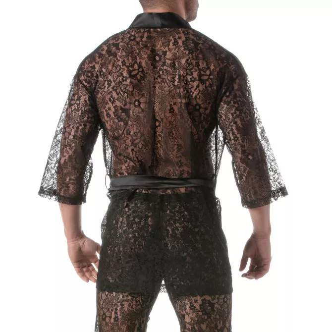 Lace Kimono Vest from the back