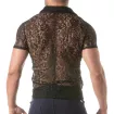 Lace Short Sleeves Shirt For Men from Back