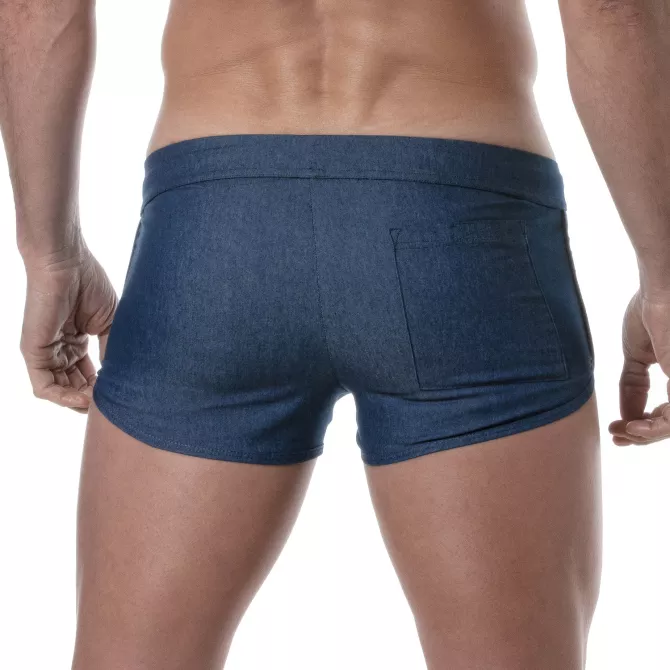 Light Denim Retro Short from the back