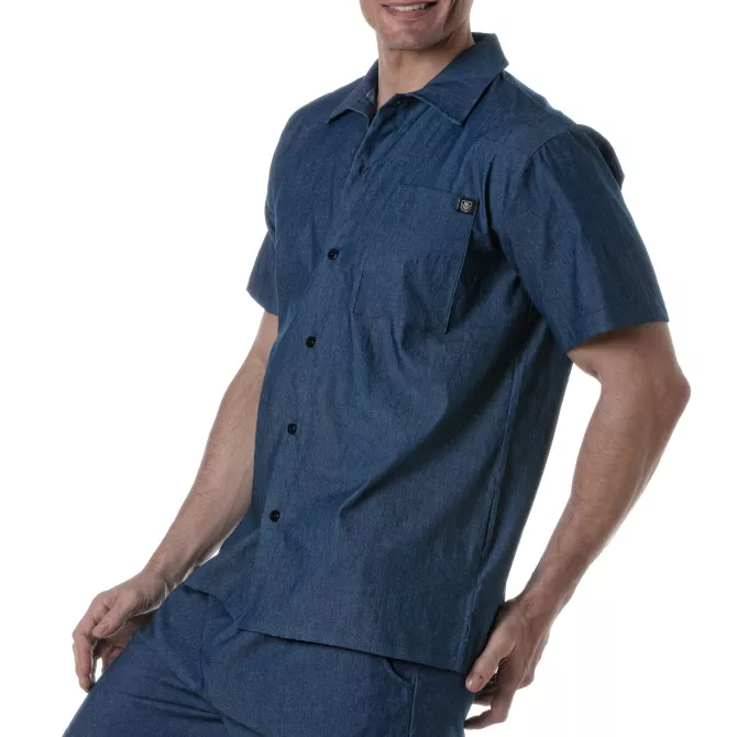 Chemise A Manches Courtes En Denim Léger pour homme