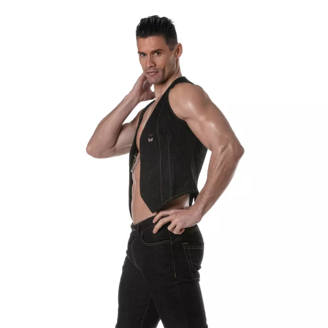 Gilet Chaîne En Jean Urbain Pour Homme - Vêtements Casual - TOF Paris