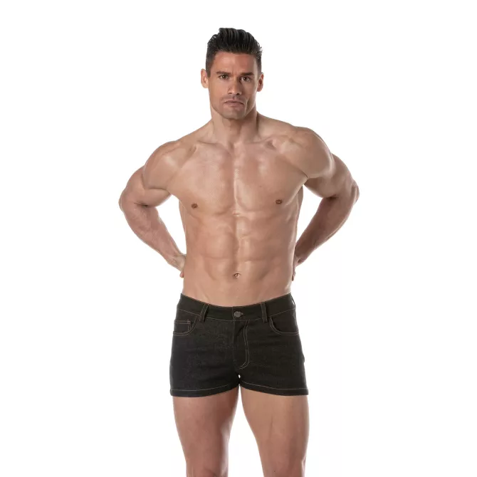 Urban Jean Mini Shorts with a men