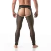Legging Circuit Transparent inspiré des Chaps Noir Pour Homme De Dos