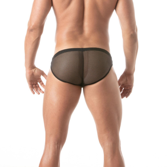 Mini Slip Circuit Transparent Noir Pour Homme De Dos