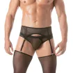 Circuit Fishnet Garter belt set Black For Men Front View