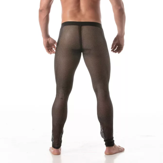 Leggings Circuit en résille Noir Pour Homme de Dos