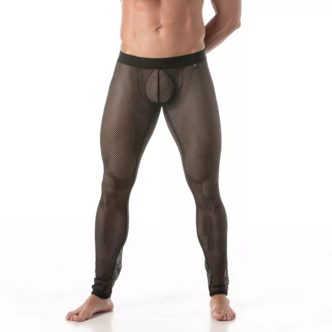 Leggings Circuit en résille Noir Pour Homme de Face