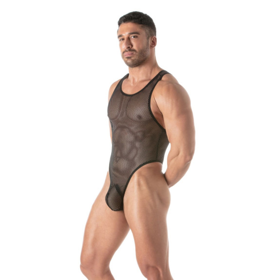 Circuit Fishnet Body Thong Black For Men Side view